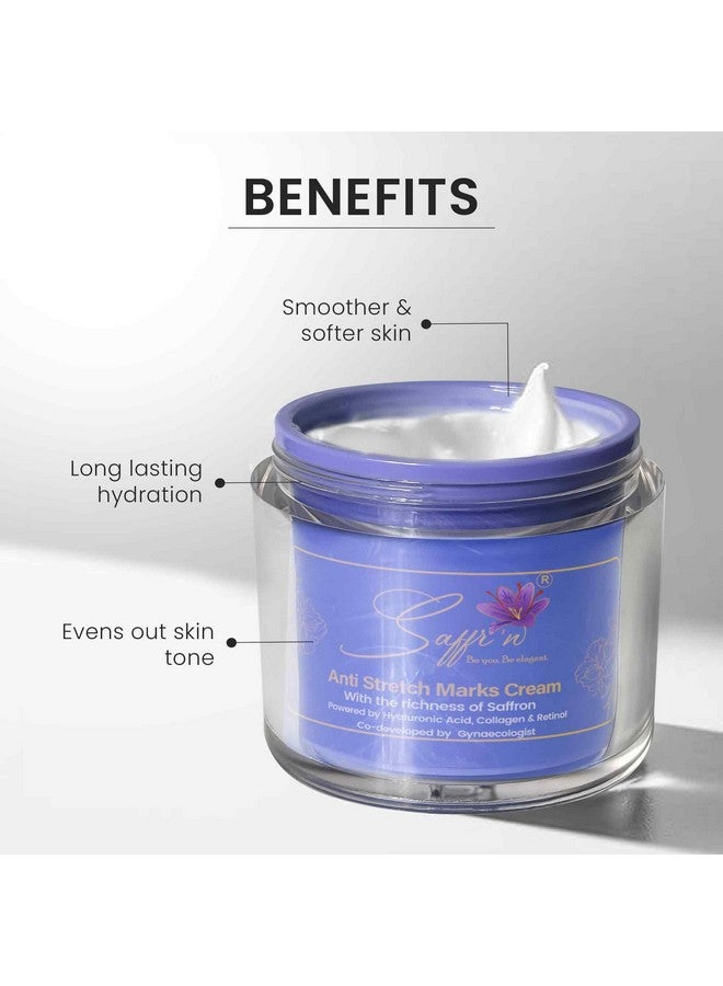 Saffr'n Anti Stretch Marks Cream co-developed by Gynaecologist suitable for all Stretch Marks | With Shea Butter, Hyaluronic Acid, and Collagen | Scar Removal | Uneven Skin Tone | Vitamin C and Retinol | 50ml - Image 5