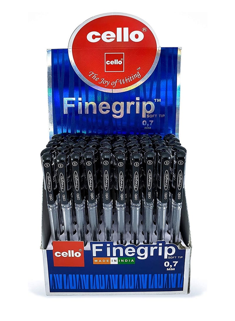 Cello قلم حبر جاف 50 قطعة بتصميم فاين جريب بحبر أسود - Image 1