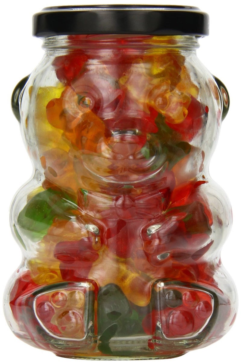 Nakpunar 9 oz Glass Bear Jars with Lids for Honey, Candies, Piggy Banks (3, Gold) - Image 2