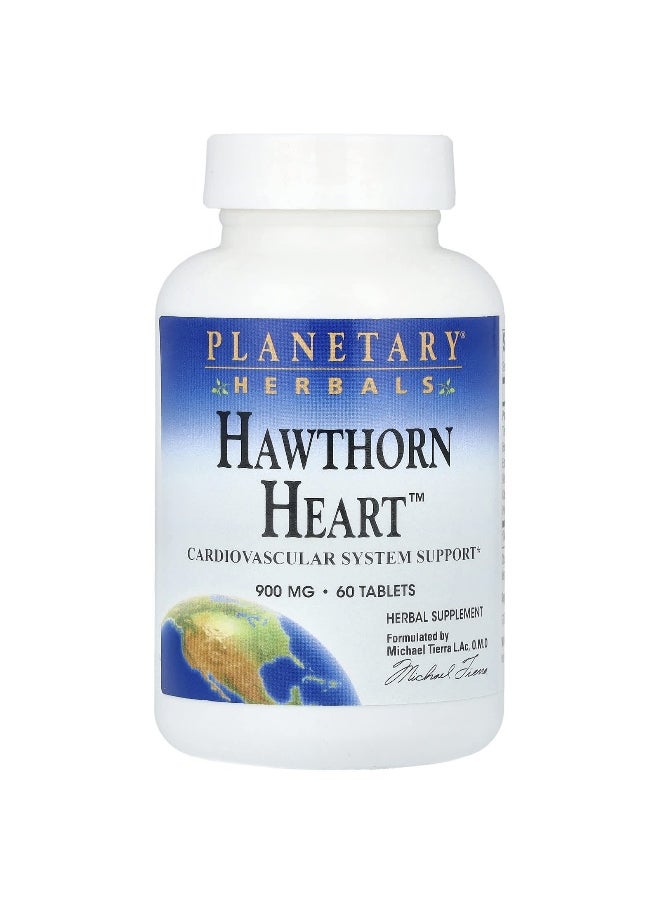 PLANETARY HERBALS Planetary Herbals, Hawthorn Heart™, 900 mg, 60 Tablets  - Image 1