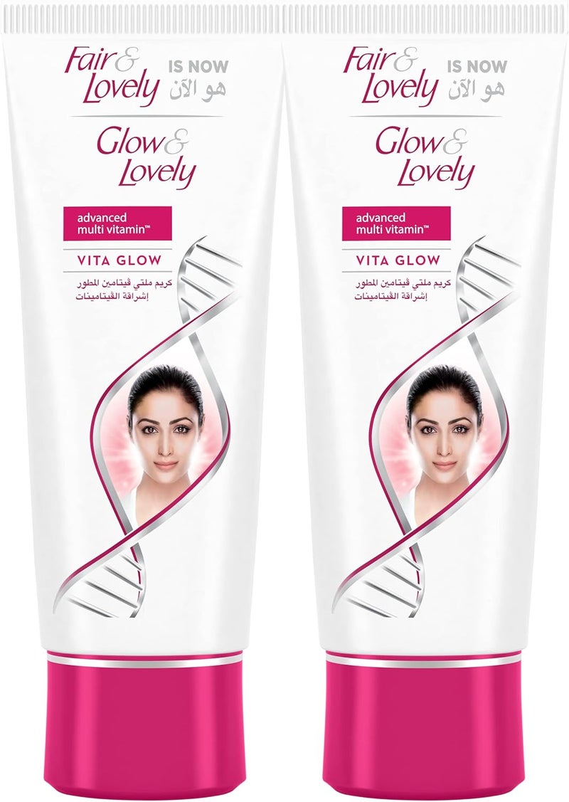 Glow & Lovely كريم الوجه المتقدم متعدد الفيتامينات من جلو آند لافلي، 80 جرام (عبوة من 2) - Image 1