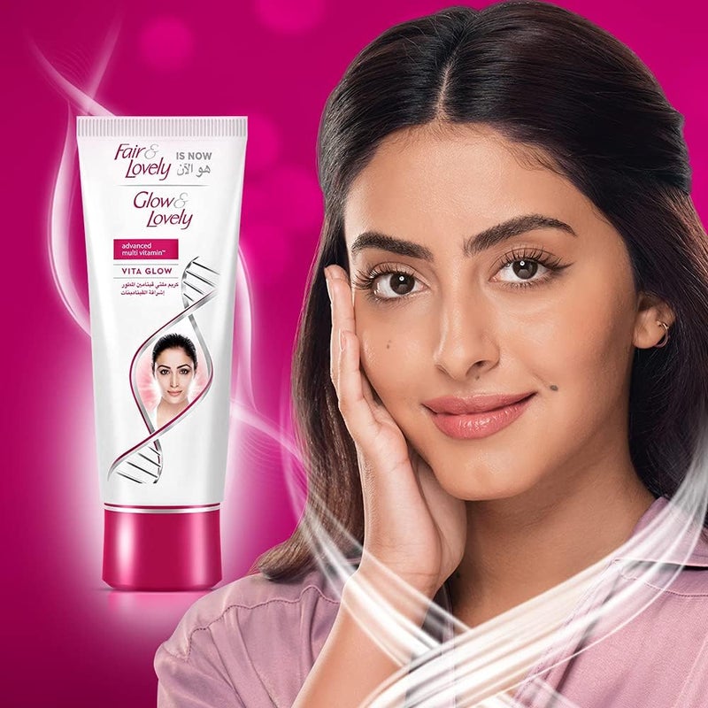 Glow & Lovely كريم الوجه المتقدم متعدد الفيتامينات من جلو آند لافلي، 80 جرام (عبوة من 2) - Image 2