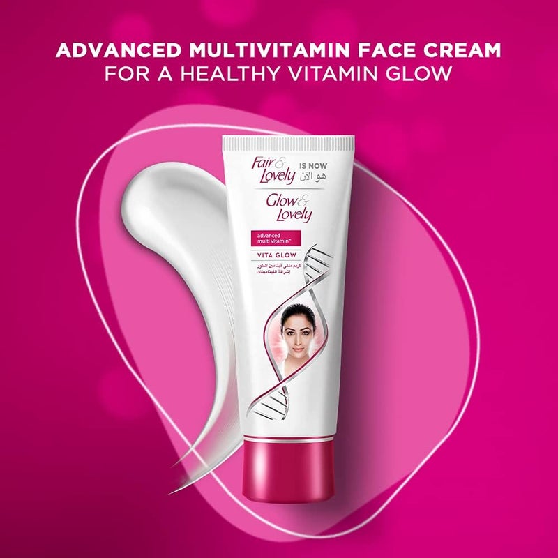 Glow & Lovely كريم الوجه المتقدم متعدد الفيتامينات من جلو آند لافلي، 80 جرام (عبوة من 2) - Image 3