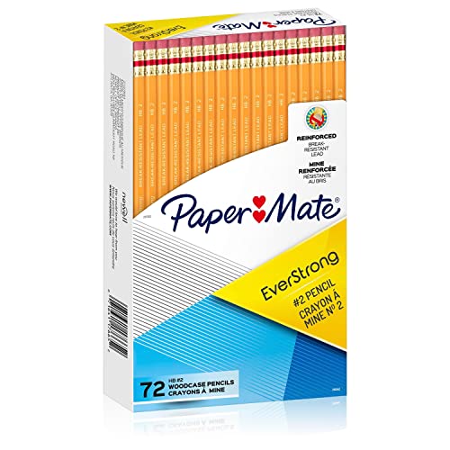 Paper Mate EverStrong #2 Pencils, Reinforced, Break-Resistant Lead When Writing, 72-Count - Image 1