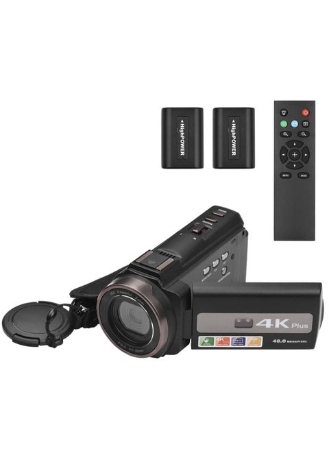 WiFi Digital Video Camcorder 4K/60FPS 48MP HD Video Camera Recorder With 16X Zoom 3 Inch Touchscreen Batteries Remote Control