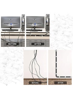 Duravel Duravel Electrical Cable Wire Round Clips, Steel Nails Tacks Holder for Organizing Electric Wires Cables Lines - White (6mm - 100Pcs)  - Image 3