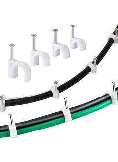 Duravel Duravel Electrical Cable Wire Round Clips, Steel Nails Tacks Holder for Organizing Electric Wires Cables Lines - White (6mm - 100Pcs)  - Image 4