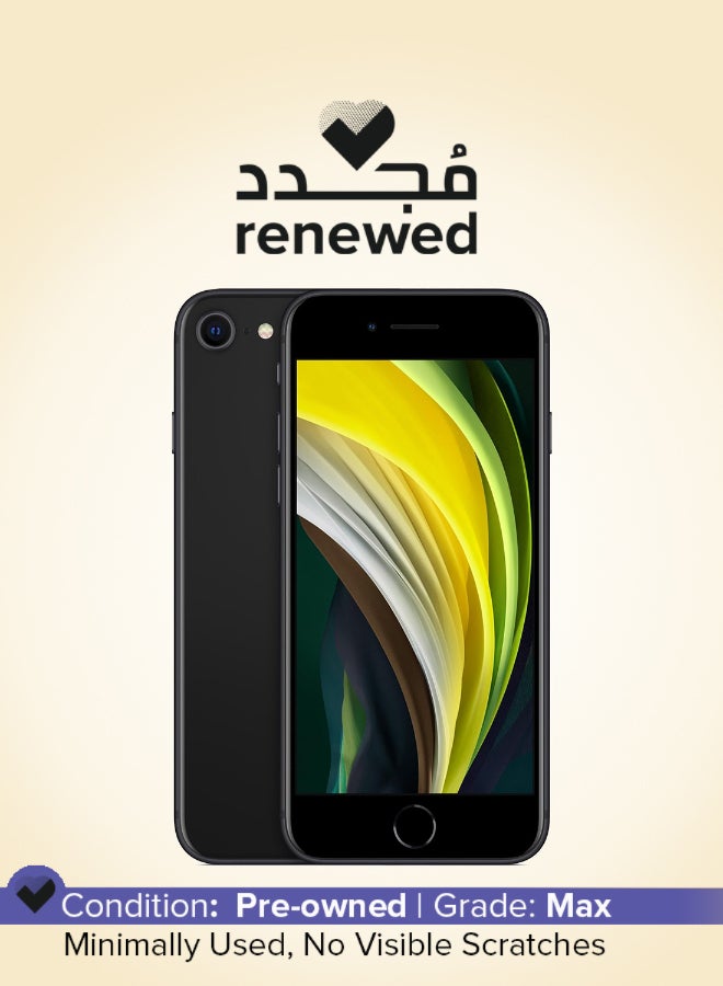 ابل  مجدد - آيفون SE 2 أسود 64GB 4G مع فيس تايم - النسخة الأمريكية - Image 1