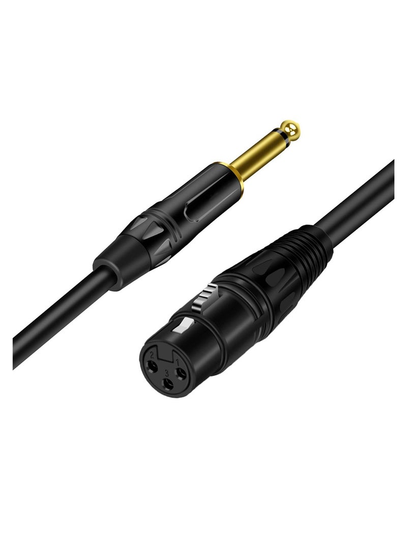 6FT XLR to TS 6.35mm Mic Cable - 1/4 Inch Audio Cord, Unbalanced Male to Female Interconnect for Microphone, Guitar, Mixer, AMP - Image 4