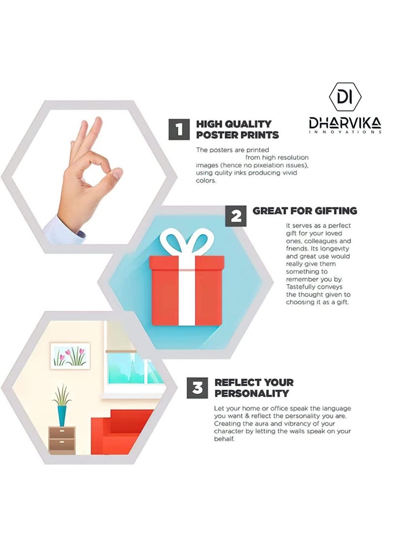 Dharvika Innovations Dharvika Innovations Radha Krishna Poster Sparkle Coated Self Adhesive Waterproof Vinyl Print Without Frame 24 x 36 inch  - Image 5