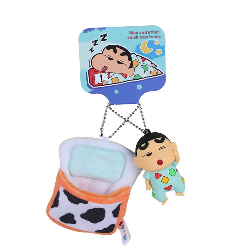 Crayon Shin-chan Plush Bed Keychain Cartoon Car Bag Pendant Gift - Image 5