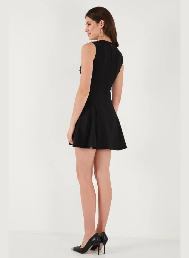 Lela  Lela Regular Fit Flared Skirt Tie Detail Sleeveless Mini Dress Women's DRESS 6525592 for Women | Best Price UAE