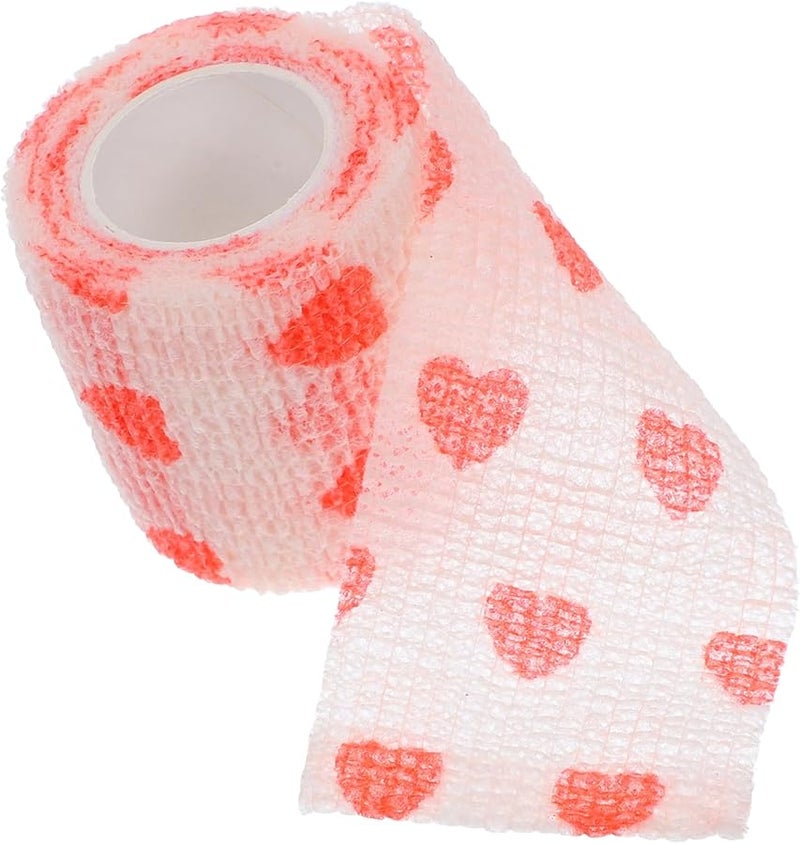 ضمادة حيوانات أليفة غير منسوجة لللف على أرجل الكلاب والقطط لحماية الجروح باللون الأحمر - Image 2