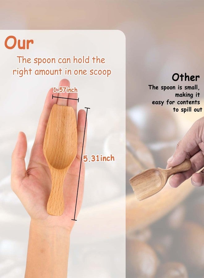 PROKITCHEN Wooden Coffee Scoop Set, 2 Pcs Wooden Scoops for Jars, 15ML Durable Bath Salt Scoop for Ground Coffee, Multi-Purpose Kitchen Scooping Tool for Jars, Bath Salt Scoops for Home & Kitchen - Image 3