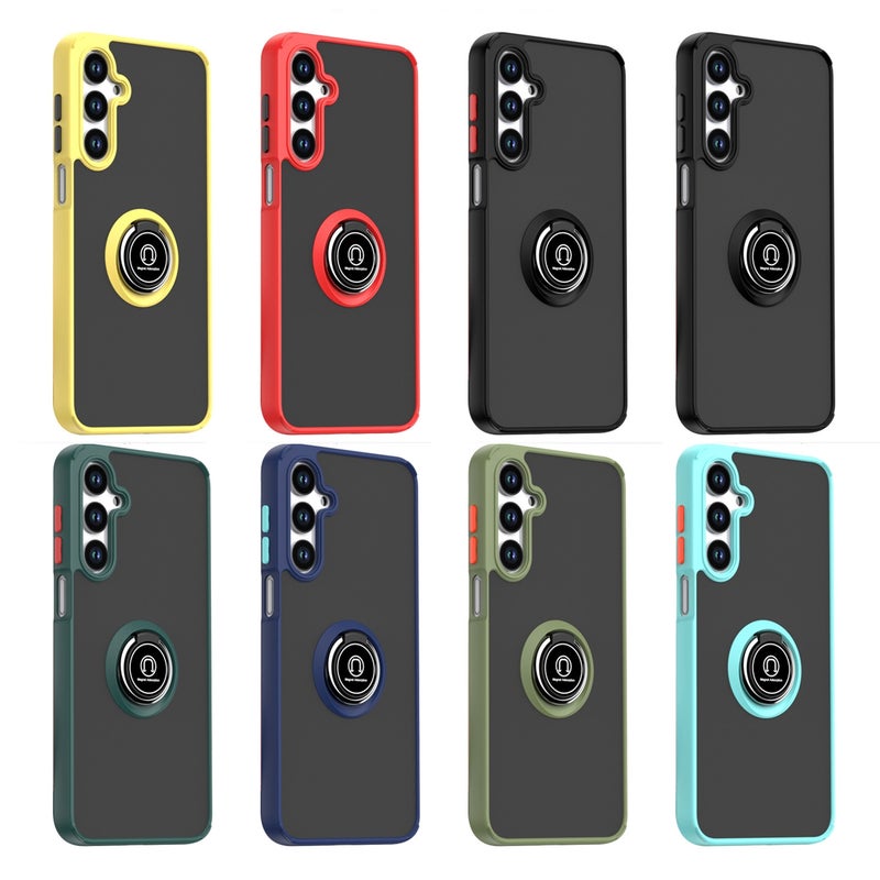 HuHa Protective Cover For Samsung Galaxy A16 5G Q Shadow 1 Series TPU + PC Phone Case with Ring(Black+Black) - Image 2