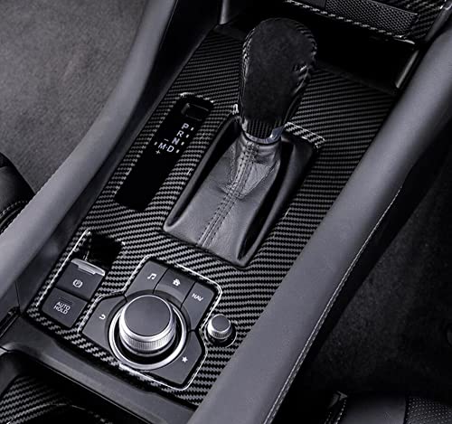 Kadore Interior Gear Shift Panel Frame Cover Trim for 2018-2022 2023 2024 Mazda 6 Carbon Fiber Pattern (Left Hand Drive) 1pc - Image 1