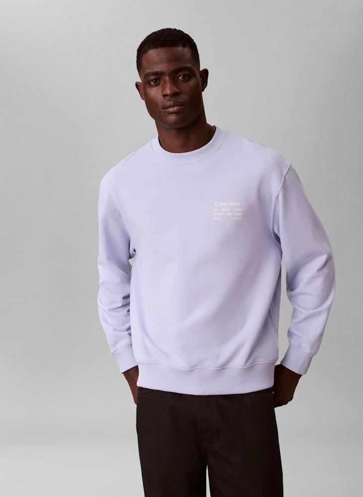 Calvin Klein Jeans Graphic Crew Neck Terry Sweatshirt - Image 1