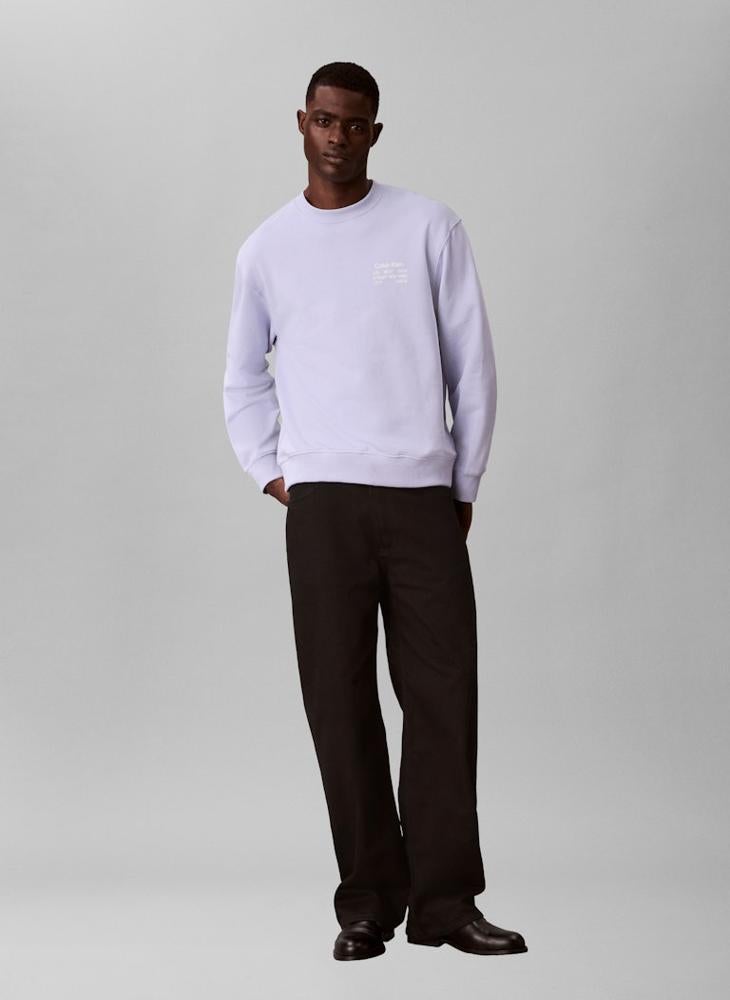 Calvin Klein Jeans Graphic Crew Neck Terry Sweatshirt - Image 5