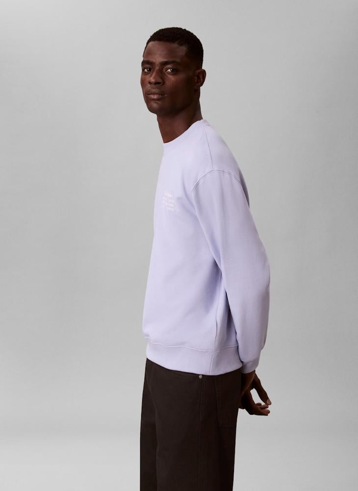 Calvin Klein Jeans Graphic Crew Neck Terry Sweatshirt - Image 3