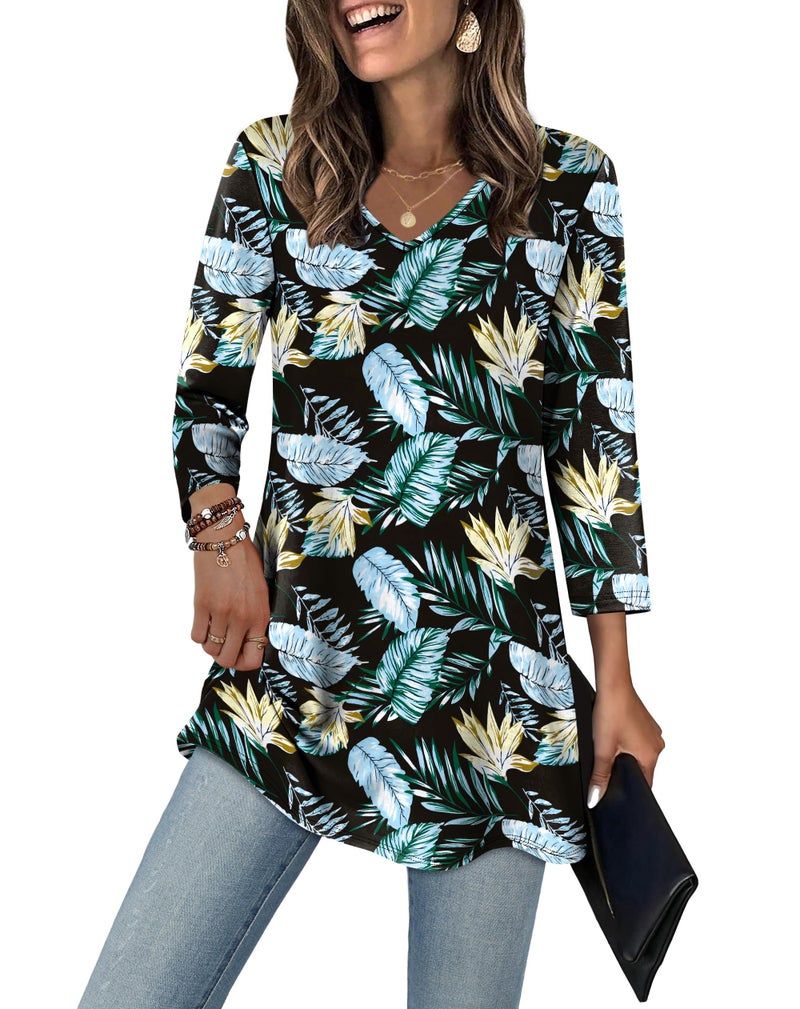 OFEEFAN Beach Vacation Clothes For Women Hawaiian Shirts For Women Floral 03 L - Image 2