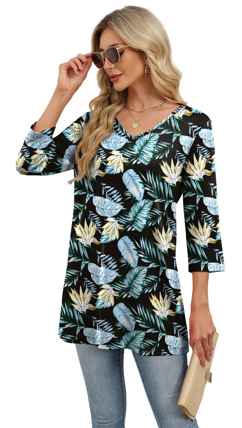 OFEEFAN Beach Vacation Clothes For Women Hawaiian Shirts For Women Floral 03 L - Image 4