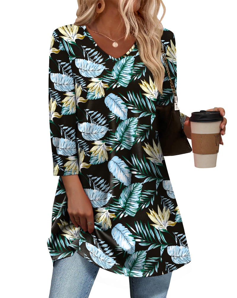 OFEEFAN Beach Vacation Clothes For Women Hawaiian Shirts For Women Floral 03 L - Image 1