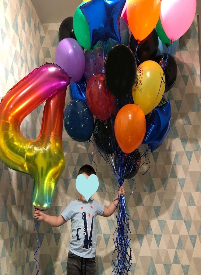 PatiCool 40 Inch Rainbow Number Balloon 4, Large Number Foil Balloons Mylar for Girl Boy Birthday Party Celebration Decorations Supplies, Digital Balloons for Wedding Anniversary Events Decorations - Image 5