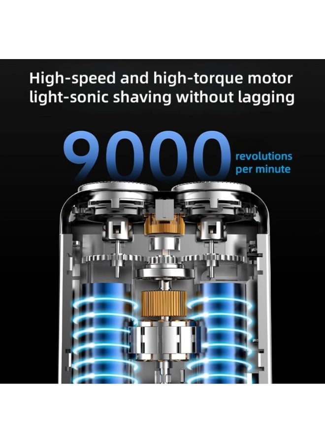 Ru syanl Luggage Electric Shaver - Mini Shavers for Men Beard Shaver Mini and Portable Suitcase Design Electric Mini Portable Razor USB Rechargeable One-Button Long Lasting for Home Travel - Image 4