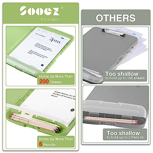 Sooez Clipboards with Storage, High Capacity Clip Boards 8.5x11 with Storage, Heavy Duty Nursing Clipboard Folder, Plastic Clipboard with Pen Holder for Women Teachers Work, School & Office Supplies - Image 3