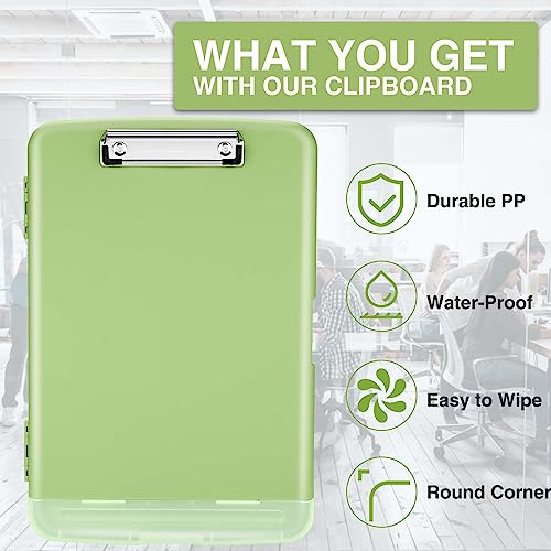 Sooez Clipboards with Storage, High Capacity Clip Boards 8.5x11 with Storage, Heavy Duty Nursing Clipboard Folder, Plastic Clipboard with Pen Holder for Women Teachers Work, School & Office Supplies - Image 4