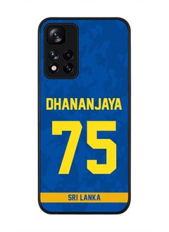 Rugged Black Edge Case for Redmi Note 11 Pro Plus 5G, Slim fit Soft Case Flexible thin Cover - Player Name - Dhananjaya de Silva, Jersey Number- 75