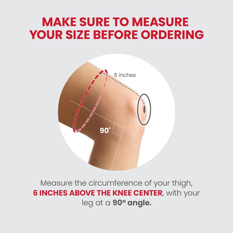AGEasy (Max Group) Kneecap for Men & Women | Knee Support for Gym, Sports & Pain Relief | 4-Way Stretch, Anti-Slip, Inner Cotton Lining for Comfort | Knee Sleeves for Squats, Running & Cycling (XL, Comfort Stretch Pro (Black-Red)) - Image 3