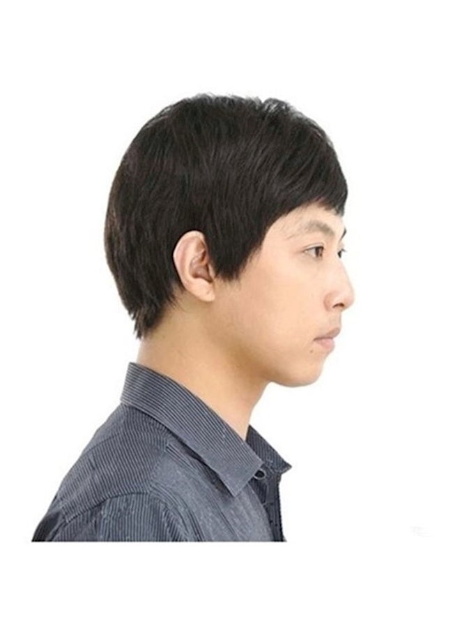 NIBEMINENT Short Straight Fluffy Hair Wig Black