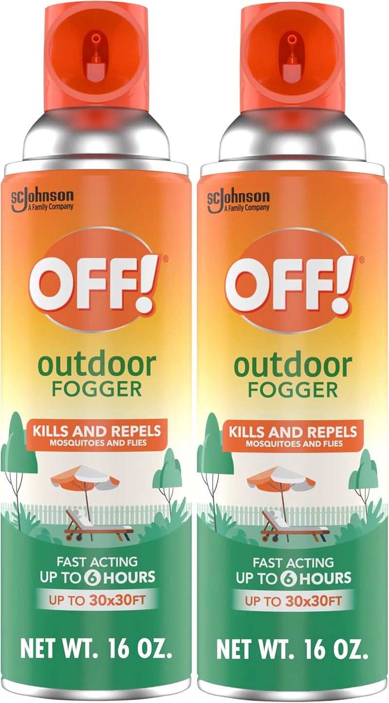 OFF! ! Outdoor Insect & Mosquito Repellent Fogger, Backyard Pretreat, Kills & Repels Insects in an up to 900 sq, ft, area, 16 oz (Pack of 2) - Image 1