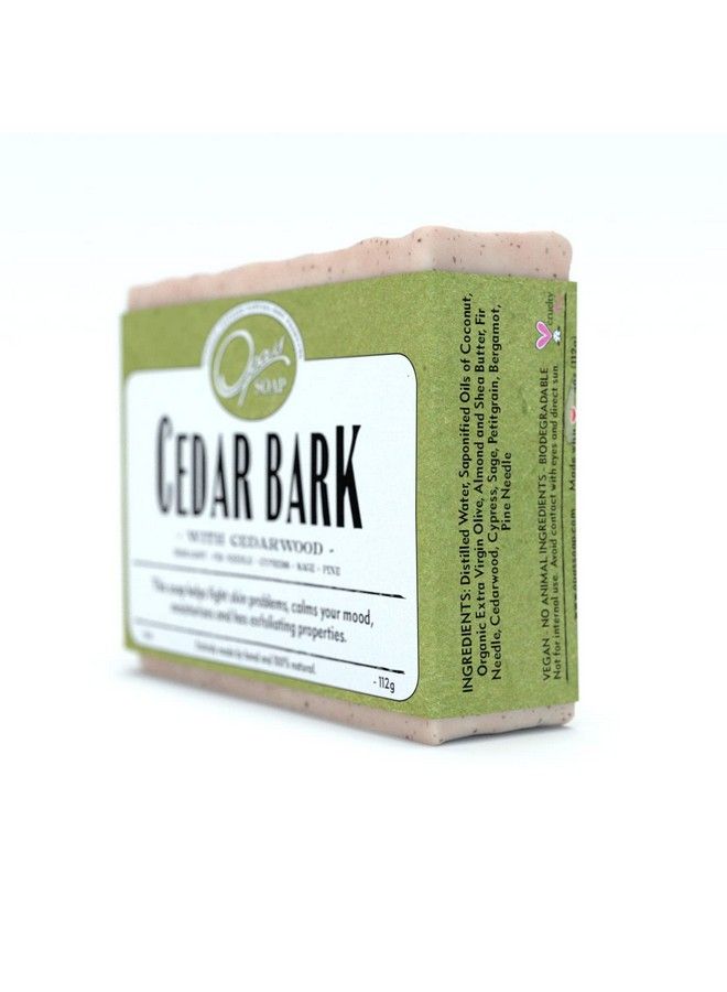 Cedar Bark Soap For Men And Women Natural Exfoliating Forest Fresh Scent 4Oz (112G) Made W/Essential Oils Cedarwood Pine Bergamot Sage Fir Needle Bar Soap