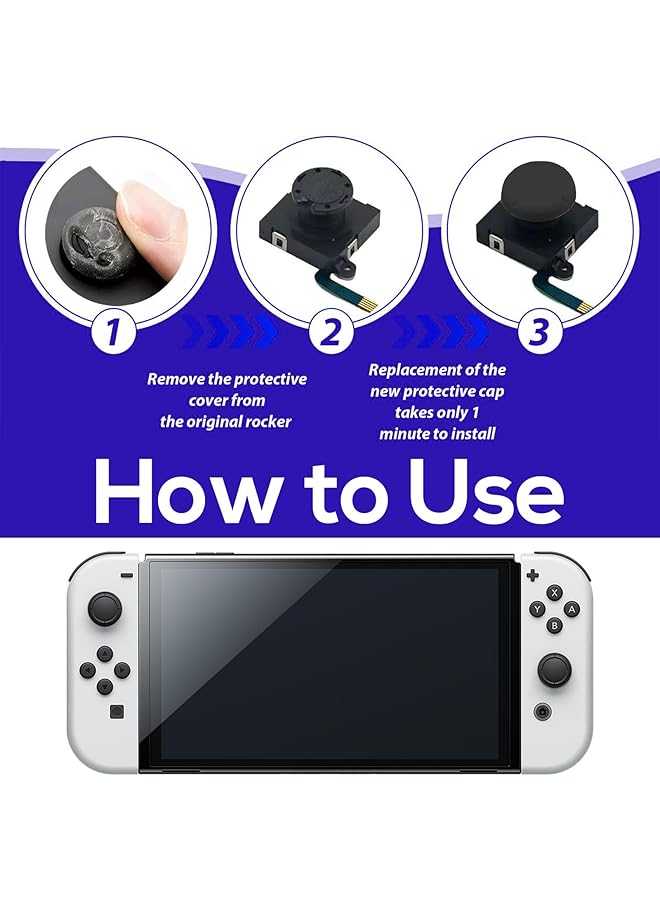 قطعتان من أغطية عصا التحكم البديلة لجهاز Nintendo Switch OLED Thumb Caps قبضة أغطية بديلة لعصا التحكم التناظرية لجهاز Nintendo Switch و Switch Lite أغطية عصا التحكم المريحة للألعاب (كلاسيكية) - Image 4