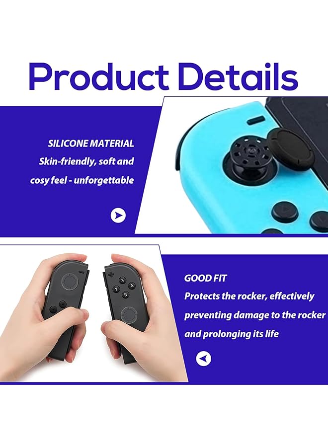 قطعتان من أغطية عصا التحكم البديلة لجهاز Nintendo Switch OLED Thumb Caps قبضة أغطية بديلة لعصا التحكم التناظرية لجهاز Nintendo Switch و Switch Lite أغطية عصا التحكم المريحة للألعاب (كلاسيكية) - Image 2