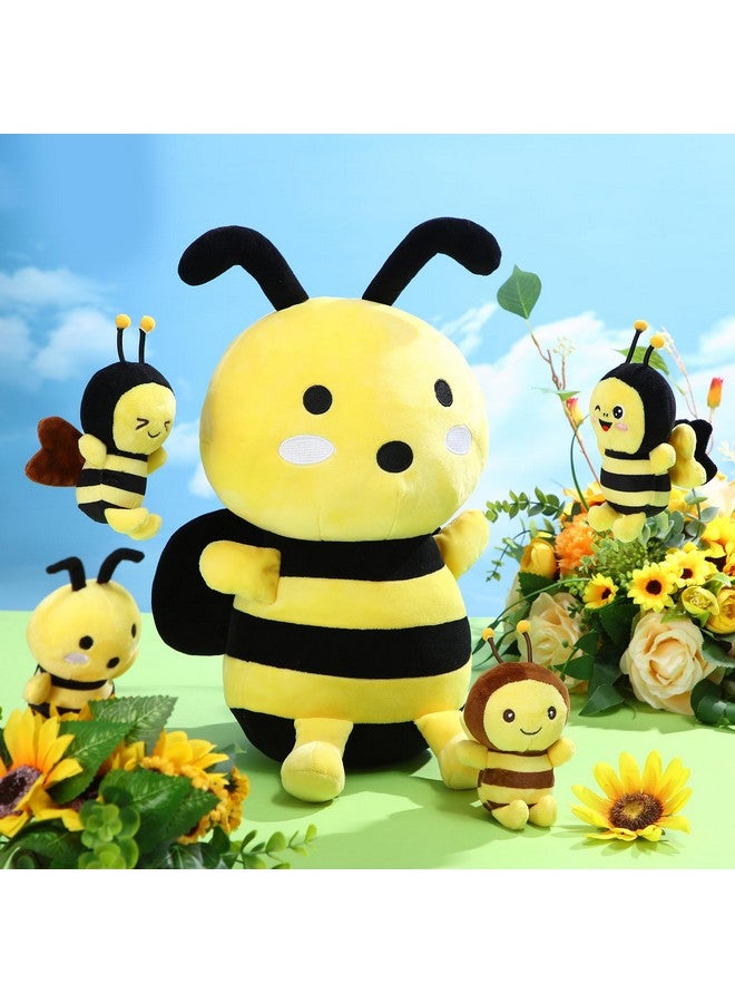 Aoriher 5 Pcs Stuffed Animals 1 Large Plush Bee and 4 Cute Plush Baby Soft Bees for Birthday Gifts, Baby Shower Theme Party Decorations - Image 4