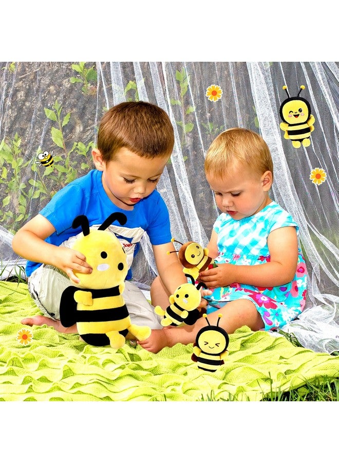 Aoriher 5 Pcs Stuffed Animals 1 Large Plush Bee and 4 Cute Plush Baby Soft Bees for Birthday Gifts, Baby Shower Theme Party Decorations - Image 5