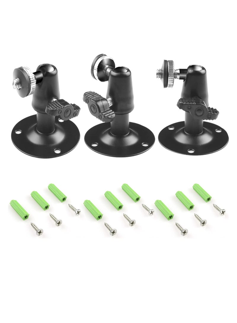 SANMUGEED 3 Pack Black CCTV Security Camera Wall Ceiling Bracket Mount,Camera Wall Mounting Bracket Outdoor/Indoor Use Security Bracket for Oculus Rift Sensor CCTV Suvellicance System - Image 1