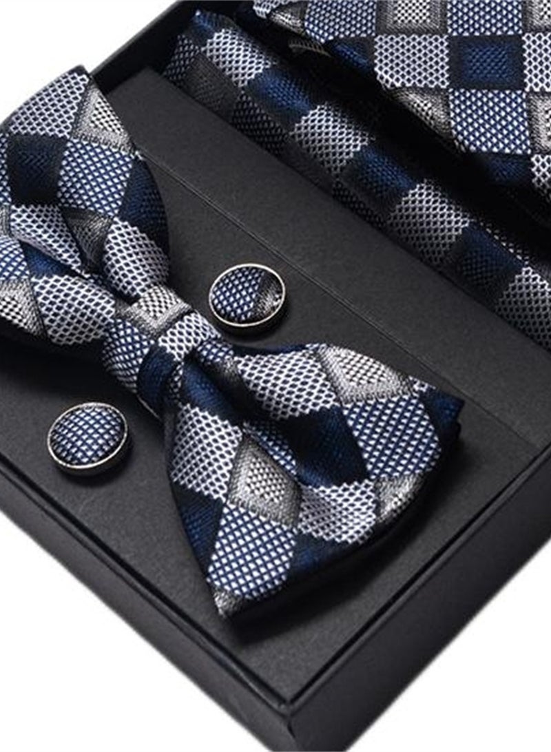 5 pcs high-end tie for men business professional formal tie bow tie cufflinks square scarf fashion accessories gift box  - Image 3