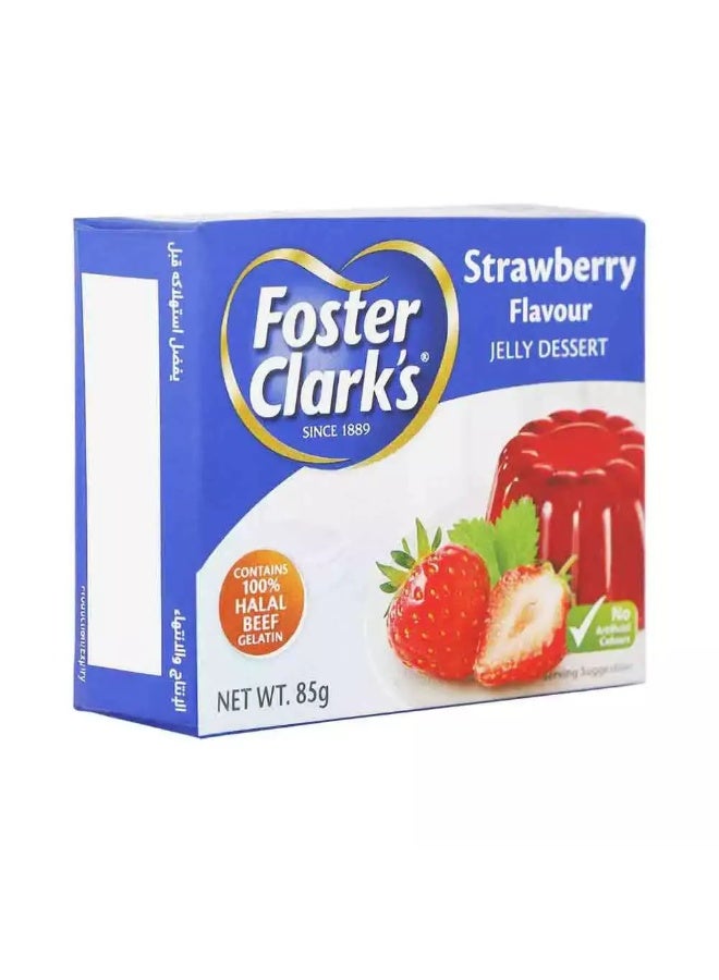 Foster Clarks Jelly Dessert Strawberry Flavour- Pack of 12 x 85 gm - Image 3