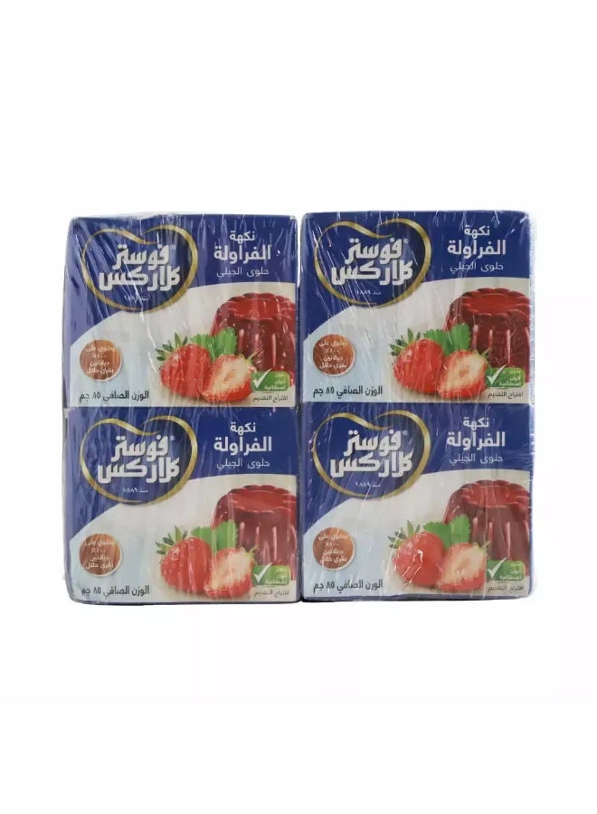 Foster Clarks Jelly Dessert Strawberry Flavour- Pack of 12 x 85 gm - Image 2