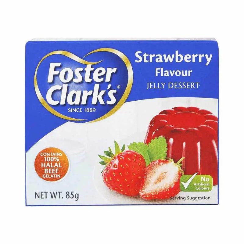 Foster Clarks Jelly Dessert Strawberry Flavour- Pack of 12 x 85 gm - Image 1