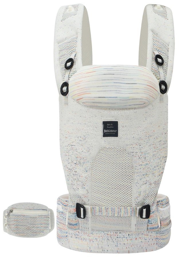 Bebamour Knit Baby Carrier Newborn to Toddler -Lightweight Baby Wrap Carrier 3-in-1 Baby Carrier Front and Back Carry (Cream,7-32 lbs) - Image 1
