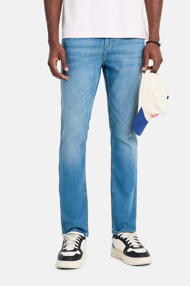 سنيتش Indigo Solid Slim Fit Casual Jeans