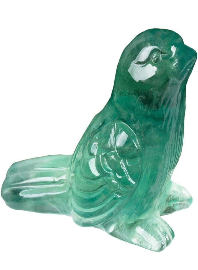 Ytbeoxk Fluorite Crystal Bird Carving Hand Carved Gemstone Bird Figurine 2.4 Inch Polished Animal Sculpture Healing Stone Home Office Desk Decoration Gift Collection - Image 1