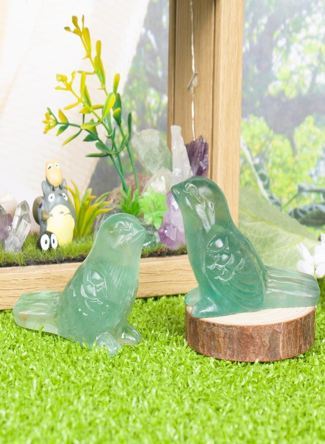 Ytbeoxk Fluorite Crystal Bird Carving Hand Carved Gemstone Bird Figurine 2.4 Inch Polished Animal Sculpture Healing Stone Home Office Desk Decoration Gift Collection - Image 3