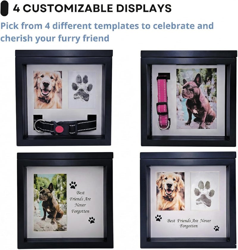 OtterPets Large Dog Urn for Ashes, 4 Customizable Displays with Paw Print Ink Kit, 8.5x8.5x5.8 Pet Urn for Dog Ashes, Pet Cremation Box, Cat Urn for Ashes, Dog Ashes Keepsake (Classic Black) - Image 3