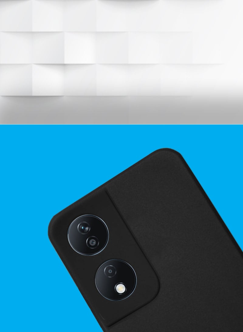 Wtech Soft Liquid Silicone Case Cover For Honor X7b 4G 2023 Black - Image 3